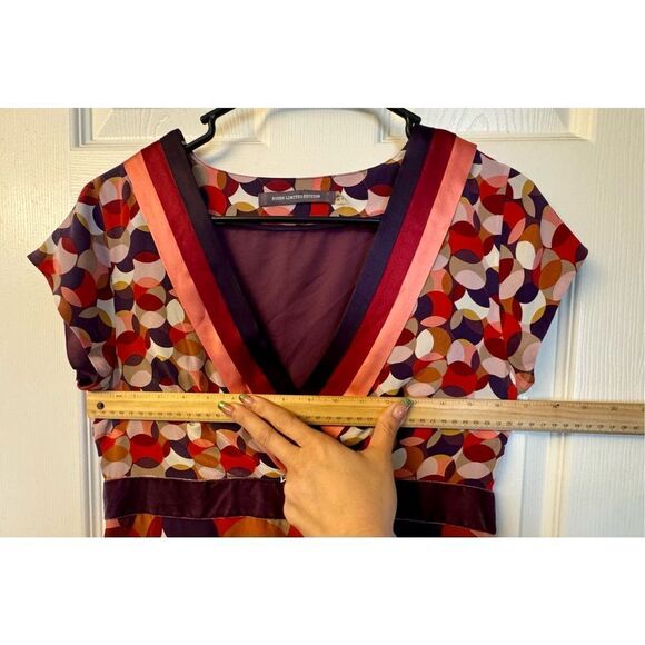 Boden Limited Edition 100% Silk A-Line Cap Sleeve Dot Abstract Design Dress 6US - Picture 8 of 9